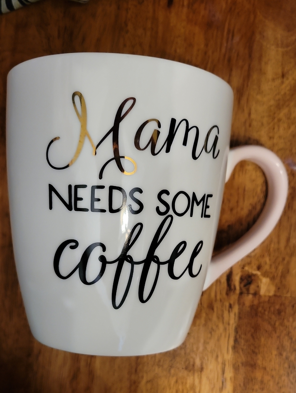 Threshold Oversized Mama Needs Some Coffee Pink-Handle Porcelain Mug